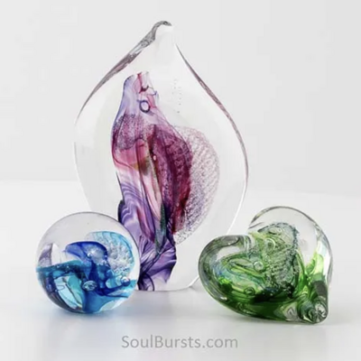 SoulBursts Brand Blown Glass Keepsakes