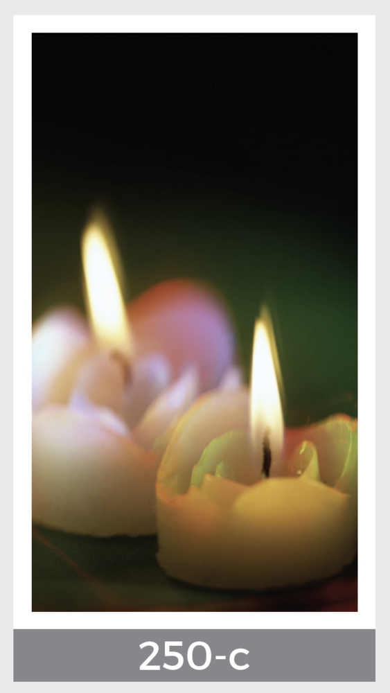 lit candles prayer card